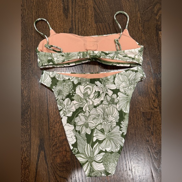 J. Crew Liberty green floral two piece cheeky bikini  NWOT size small medium - Picture 3 of 8
